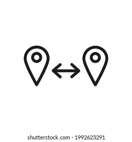 Map pin line icon in trendy style. Stroke vector pictogram isolated on a white background. Map pin premium outline icons.