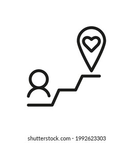 Map pin line icon in trendy style. Stroke vector pictogram isolated on a white background. Map pin premium outline icons.