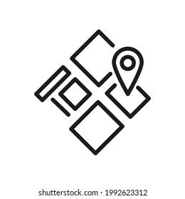 Map pin line icon in trendy style. Stroke vector pictogram isolated on a white background. Map pin premium outline icons.