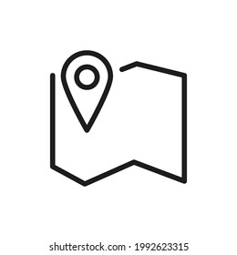 Map pin line icon in trendy style. Stroke vector pictogram isolated on a white background. Map pin premium outline icons.