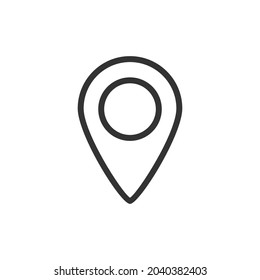 Icono de la línea de anclaje en estilo moderno. Pictograma vectorial de trazo aislado sobre un fondo blanco. Iconos de esquema premium de pin de asignación.