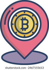 map pin linear color vector illustration