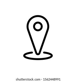 Map pin linear icon. Location gps marker symbol.