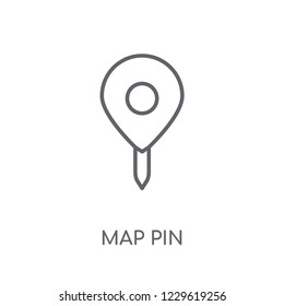 Map Pin linear icon. Modern outline Map Pin logo concept on white background from Maps and Locations collection. Suitable for use on web apps, mobile apps and print media.