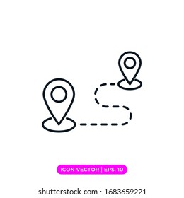 Map pin linear icon vector design. Editable stroke