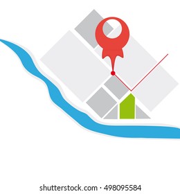 Map With Pin And Location