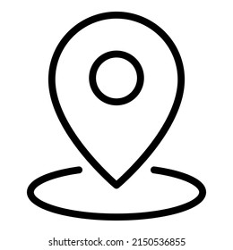 Icono plano de ubicación del pin de mapa aislado en fondo blanco