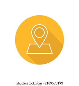 Map pin location flat icon with shadow
