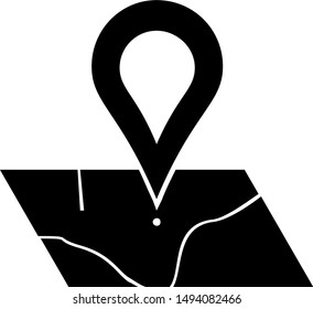 Map pin location icon with black design. with a simple flat style
