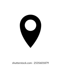 Map pin, location icon in generic style. Address sign symbol