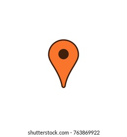 Map pin, location icon isolated vector