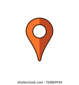 Map pin, location icon isolated vector