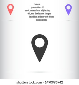 Map pin location. Location icon. Map pointer icon. Map pin Design style Modern icon.Location pin sign Isolated on white background.