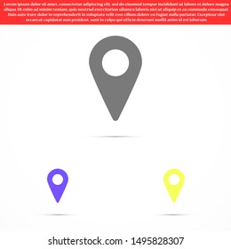 Map pin location. Location icon. Map pointer icon. Map pin Design style Modern icon.Location pin sign Isolated on white background.