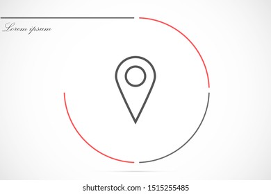 Map pin location. Location icon. Map pointer icon. Map pin Design style Modern icon.Location pin sign Isolated on white background.
