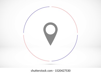 Map pin location. Location icon. Map pointer icon. Map pin Design style Modern icon.Location pin sign Isolated on white background.