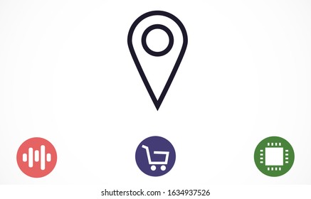 Map pin location. Location icon. Map pointer icon. Map pin Design style Modern icon.Location pin sign Isolated on white background.