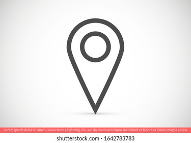 Map pin location. Location icon. Map pointer icon. Map pin Design style Modern icon.Location pin sign Isolated on white background.