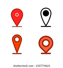 Map pin location icon set