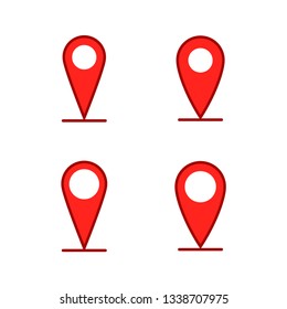 Map pin location icon set