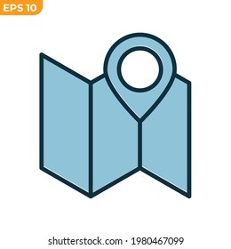 símbolo de icono de ubicación de pin de mapa plantilla para el logotipo de colección de diseño gráfico y web ilustración vectorial