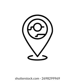 Design de Vetor de Ícone de Localização de Mapa, Símbolo de Marcador GPS no Plano de Fundo Branco, Ícone de Ponteiro de Navegação para Aplicativos de Mapa, Gráfico de Pino de Localização de Mapa Vermelho Simples