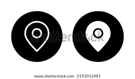 Map pin, location icon vector isolated on circle background