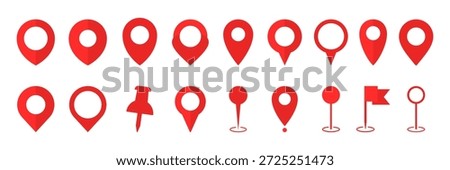 Map pin, location icons collection. Address, GPS, place, flag, sign, point, direction icon vector illustration. Transparent background