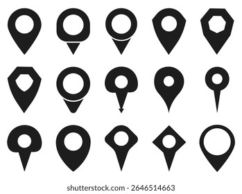 Map pin. Location icons. Map markers. Map icon. Map pointer. Vector illustration