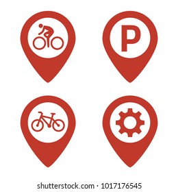 Map pin location icons set on white background. Vector illustration
