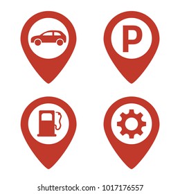 Map pin location icons set on white background. Vector illustration