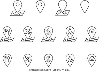Map pin location icons set  , vector illustration
