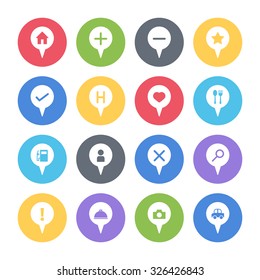 map pin location icons set