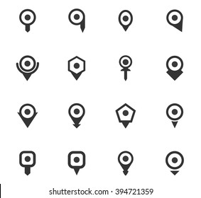 Map pin location icons set and symbols for web user interface