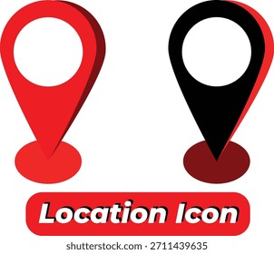 Kartenstift und Positionsmarkierungs-Vektorsymbol-Set. GPS-Zeigersymbole. Vektorgrafik mit Position.