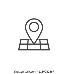 Map pin location outline icon. linear style sign for mobile concept and web design. Map pointer simple line vector icon. Address symbol, logo illustration. Pixel perfect vector graphics
