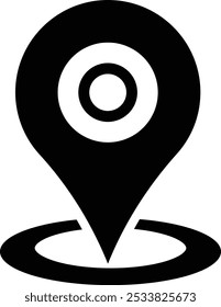 Icono de signo de ubicación de pin de mapa. Ilustración vectorial