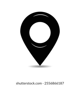 Map pin location sign icon vector illustration, black location pin marker symbol vector