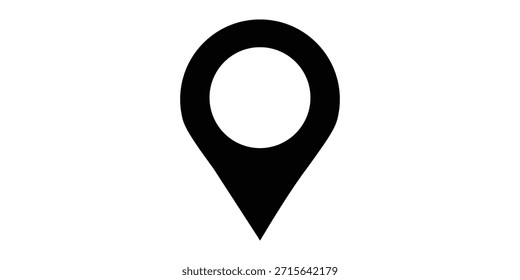 Map pin location sign icon vector illustration, black location pin marker symbol vector