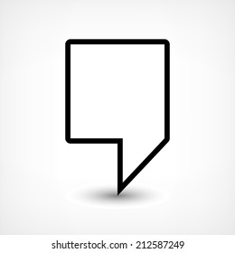 Map pin location sign rounded square icon in flat style. Simple black shapes with gray gradient oval shadow on white background. This web design element vector illustration save in 8 eps