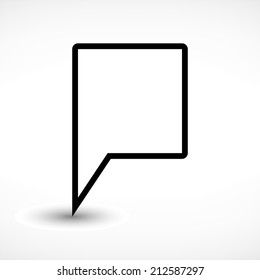 Map pin location sign rounded square icon in flat style. Simple black shapes with gray gradient oval shadow on white background. This web design element vector illustration save in 8 eps