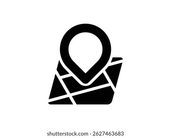 Map with pin location symbol icon design vector isolated transparent background