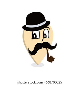 map pin locator - tobacco pipe gentleman theme vector art
