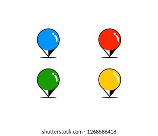 Map pin logo design element