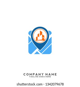 Map Pin Logo Design Element