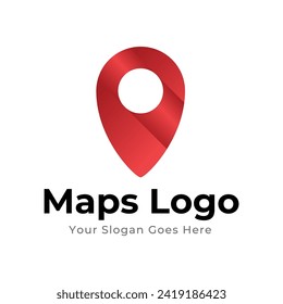 Map Pin Logo Design Element. Map pin location icon logo design