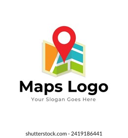 Map Pin Logo Design Element. Map pin location icon logo design
