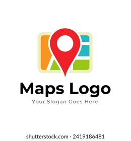 Map Pin Logo Design Element. Map pin location icon logo design