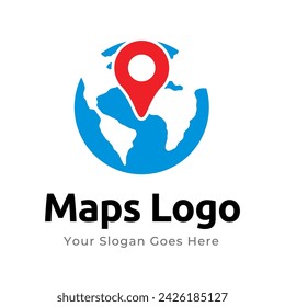 Map Pin Logo Design Element. Map pin location icon logo design