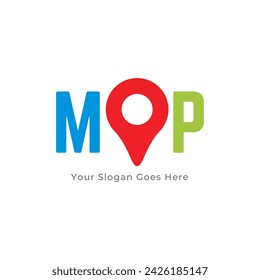 Map Pin Logo Design Element. Map pin location icon logo design